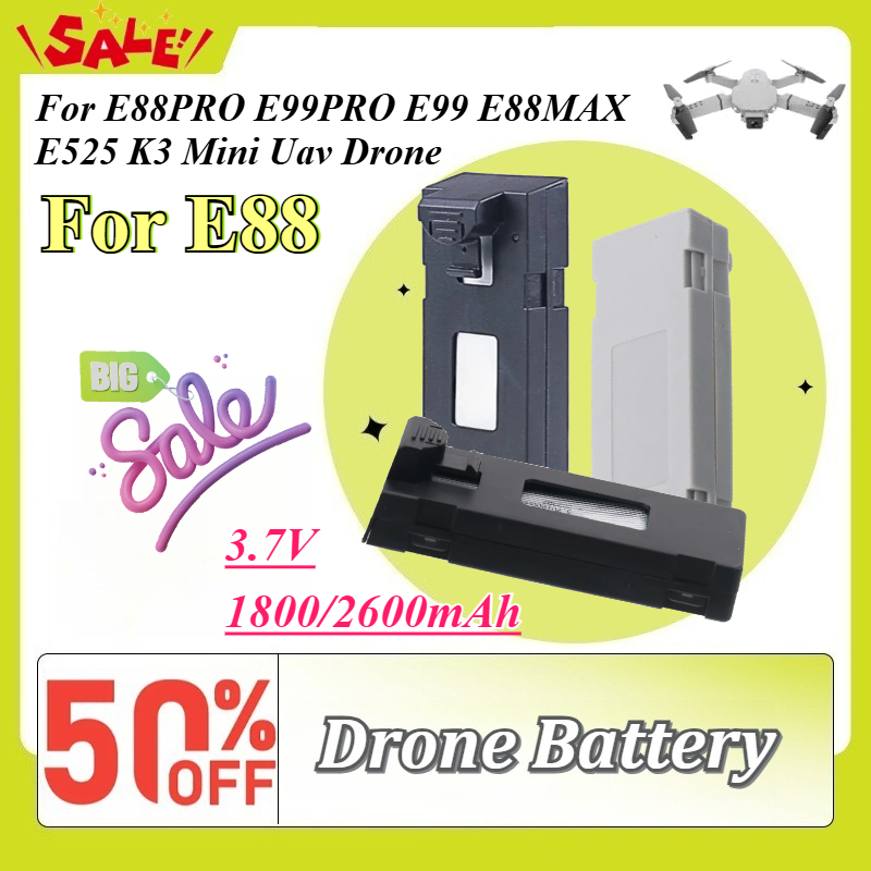 Drone Battery Li-Ion - 3.7V 1800/2600mAh Drone Spare Parts Battery